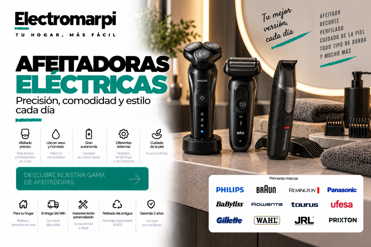 Afeitadoras eléctricas y corporales con tecnología Wet & Dry y gran autonomía - Electromarpi