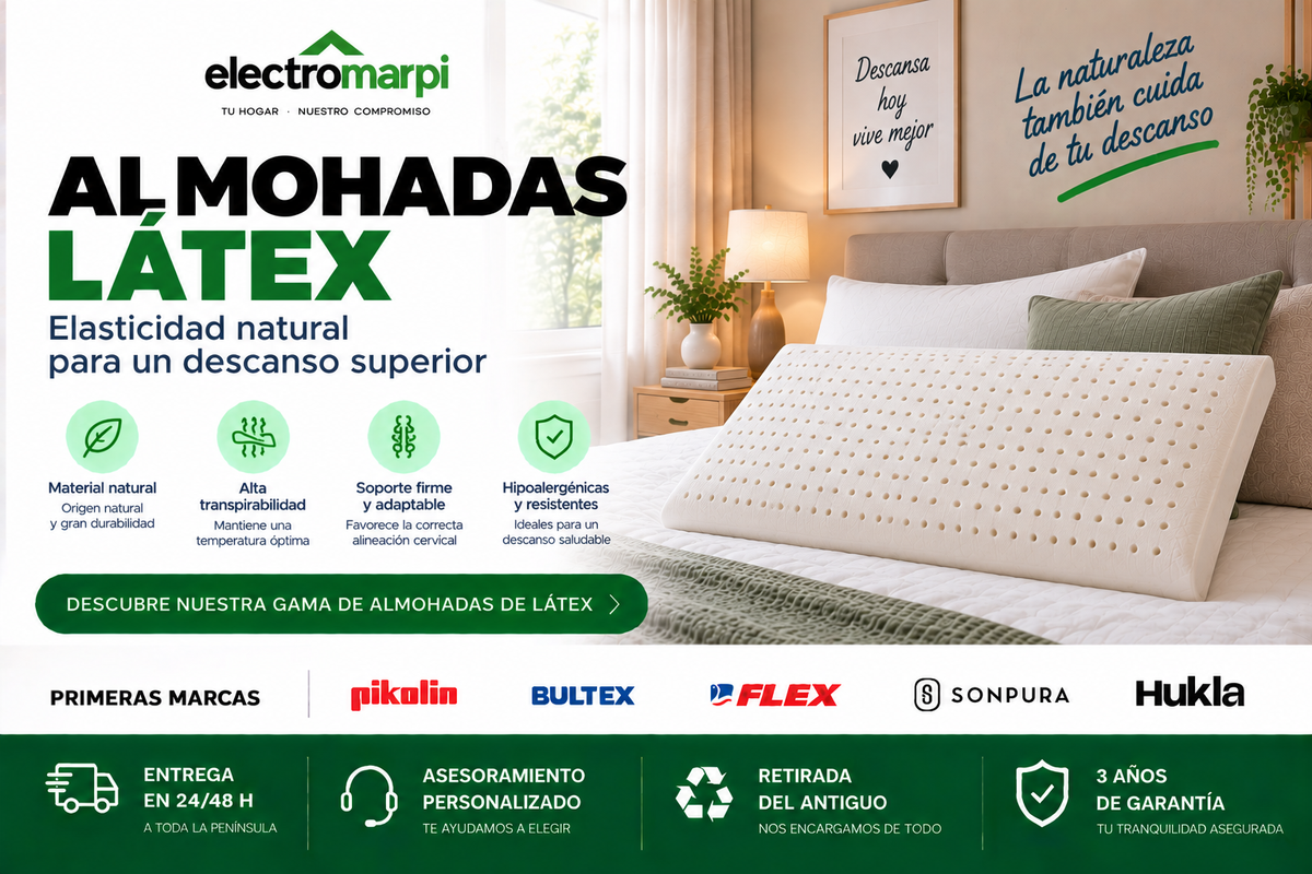 Almohadas de látex transpirables, adaptables y resistentes para un descanso confortable - Electromarpi
