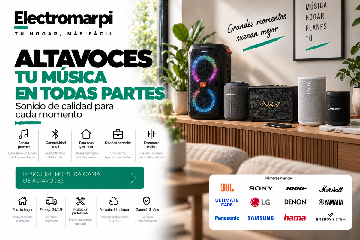 Altavoces para casa y exterior con conectividad Bluetooth y WiFi - Electromarpi