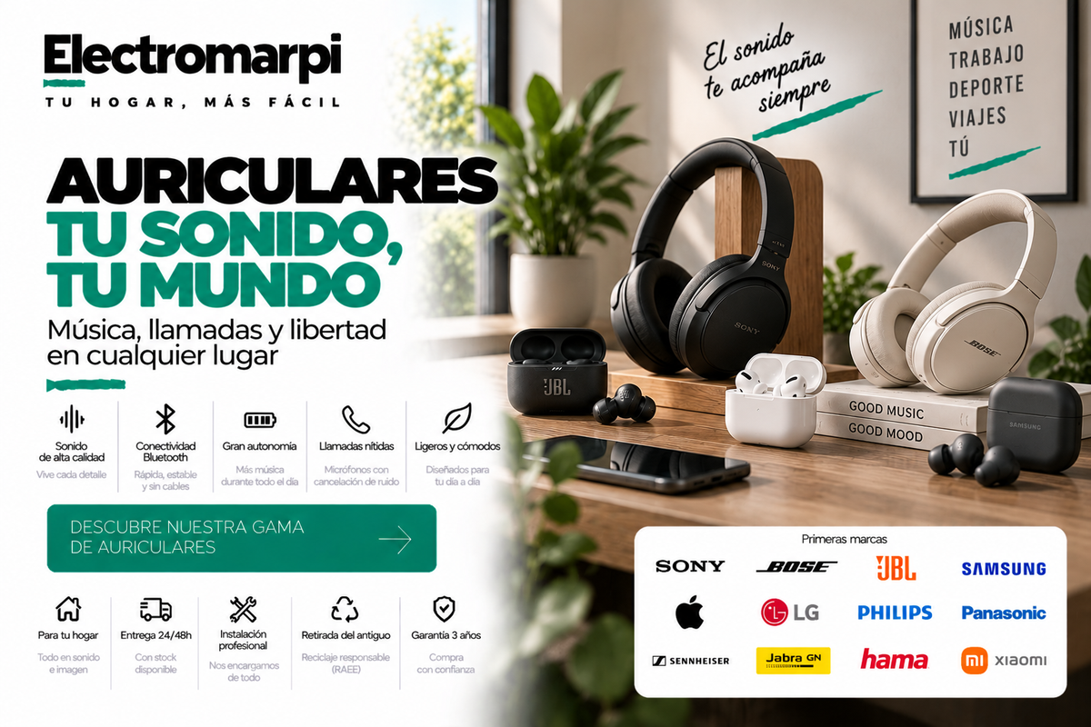 Auriculares inalámbricos y Bluetooth con gran autonomía y sonido de calidad - Electromarpi
