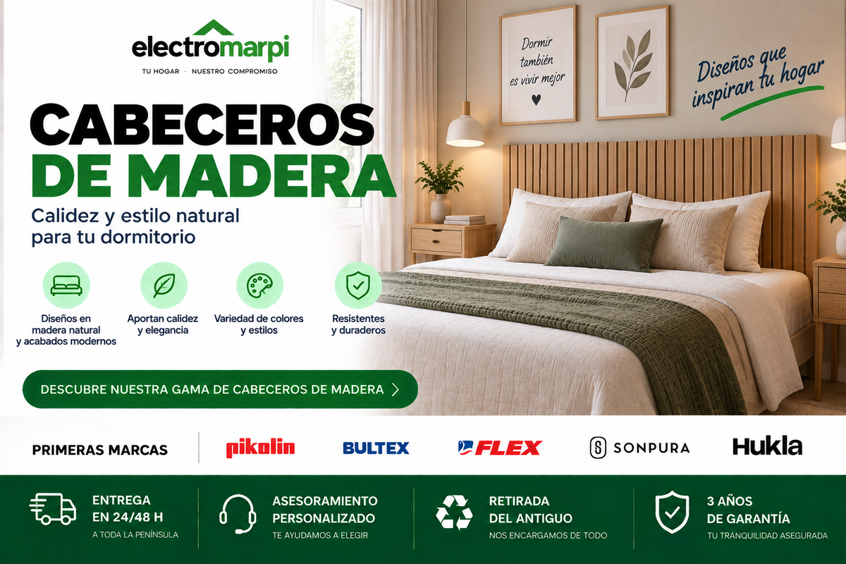 Cabeceros de madera con acabados naturales, diseño resistente y diferentes estilos para el dormitorio - Electromarpi