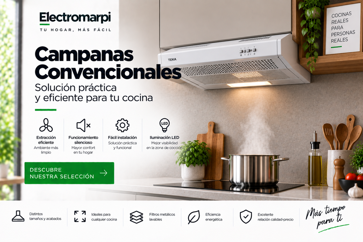 Campanas convencionales prácticas y eficientes para cocina - Electromarpi