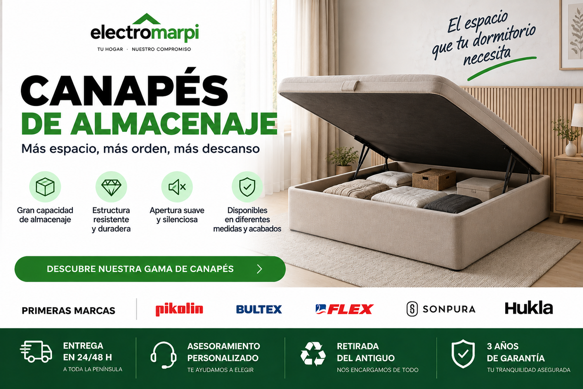 Canapés de almacenaje con gran capacidad, apertura suave y diferentes medidas - Electromarpi