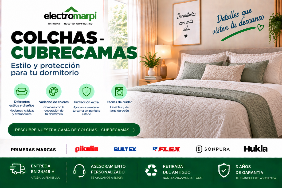 Colchas y cubrecamas decorativos, resistentes y fáciles de cuidar para completar el dormitorio - Electromarpi