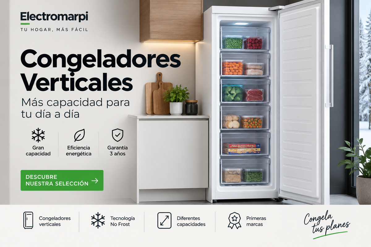 Congeladores verticales de gran capacidad con cajones interiores - Electromarpi