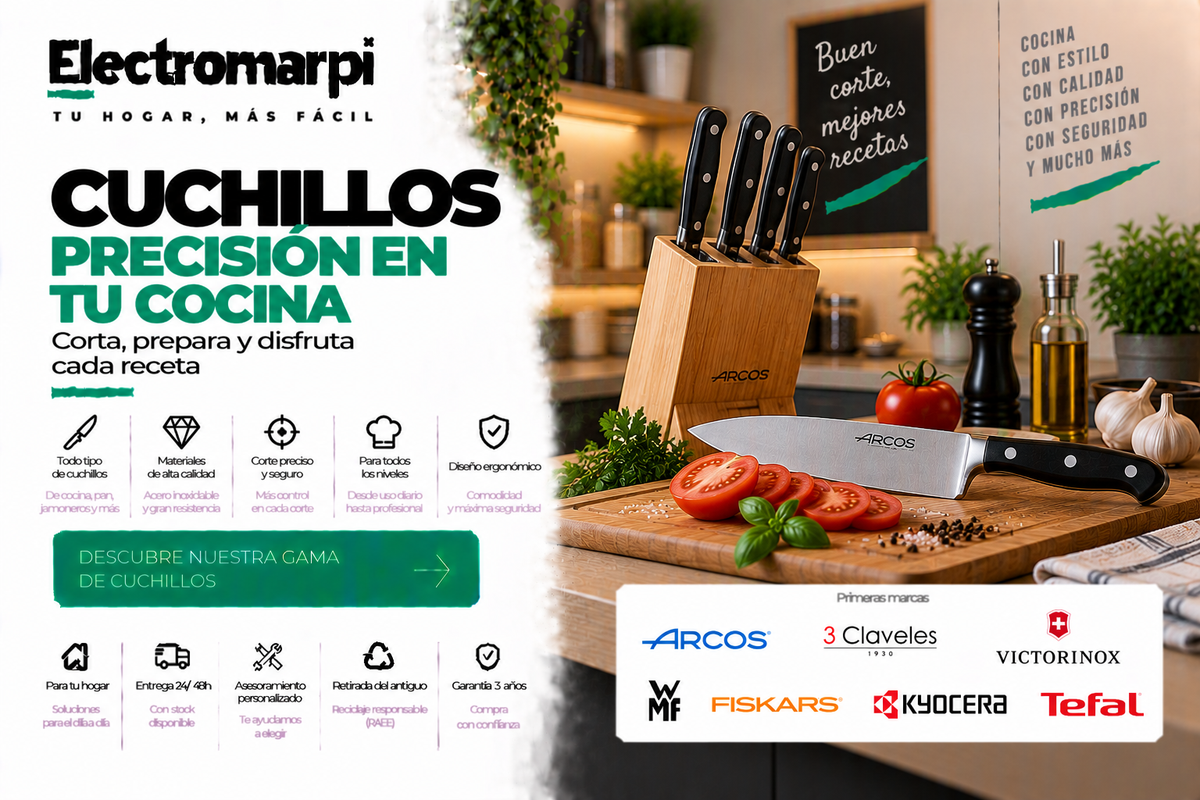 Cuchillos de cocina profesionales, santoku, jamoneros, paneros y mondadores - Electromarpi