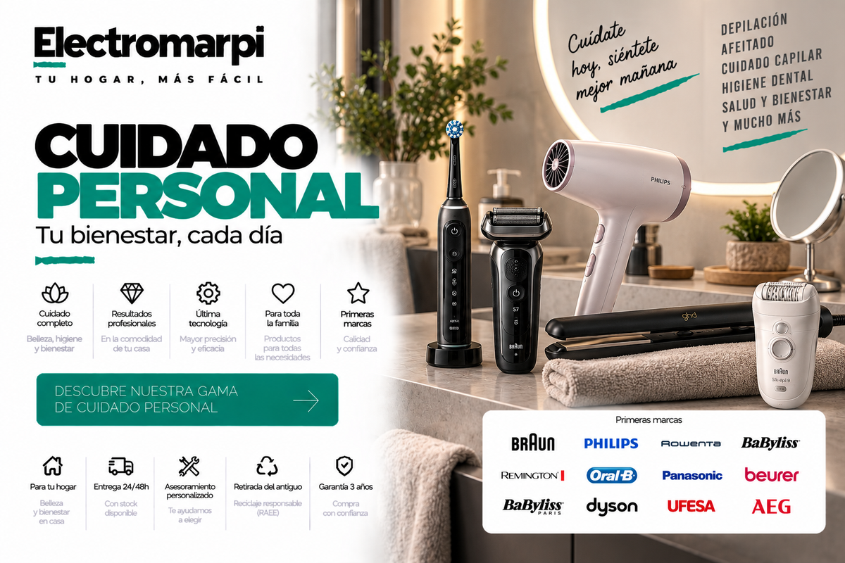 Cuidado personal con productos de afeitado, higiene dental y cuidado capilar - Electromarpi