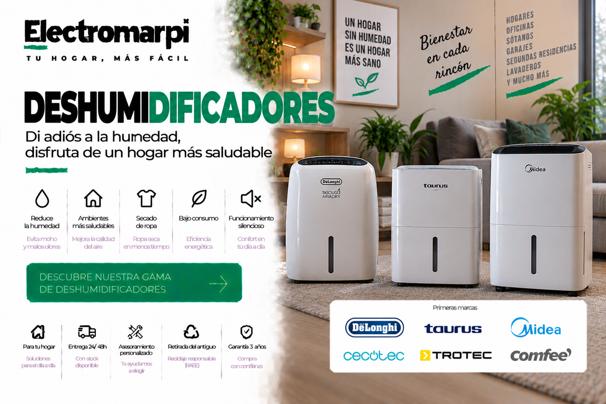 Deshumidificadores para reducir la humedad, secar ropa y mejorar el confort del hogar - Electromarpi