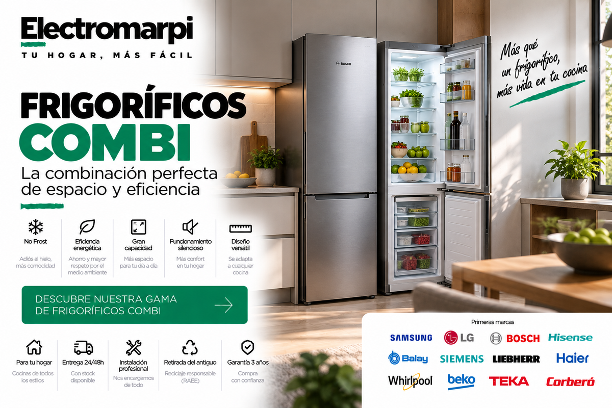 Frigoríficos combi independientes con No Frost, gran capacidad y eficiencia energética - Electromarpi