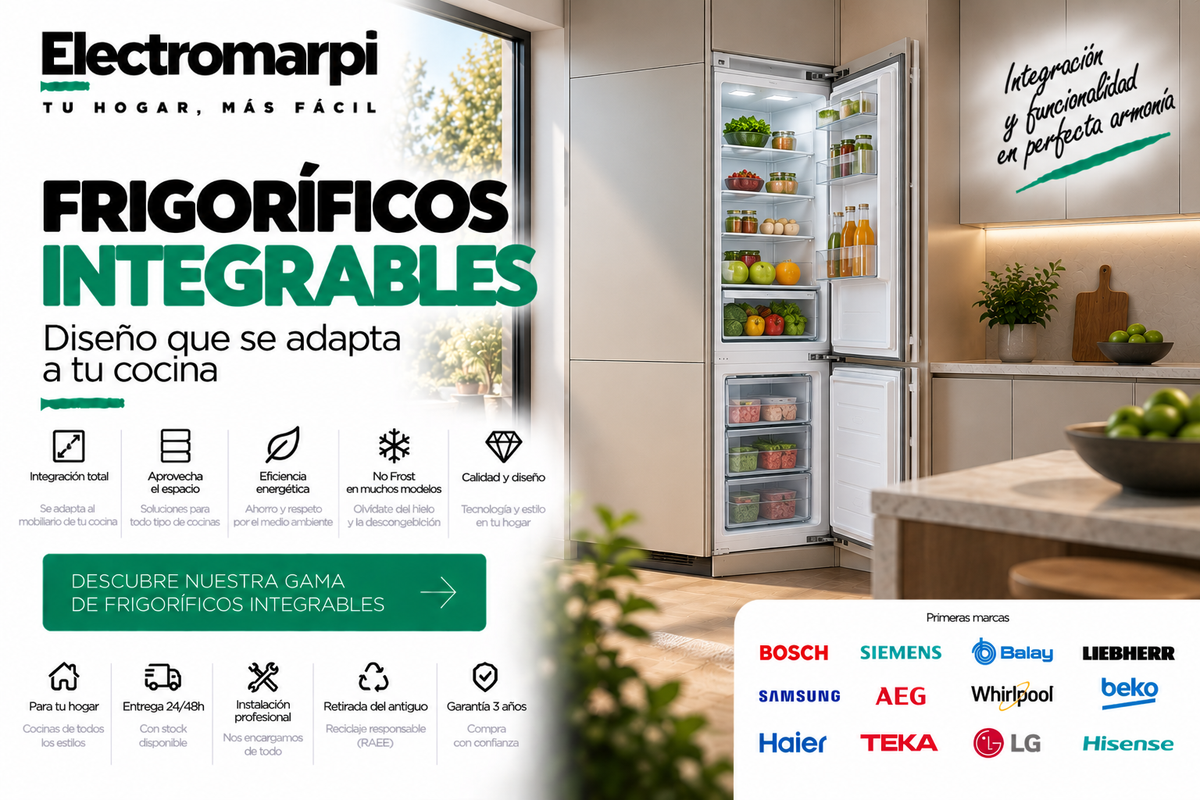 Frigoríficos integrables de 1 puerta y combi, panelables y adaptados al mobiliario de cocina - Electromarpi