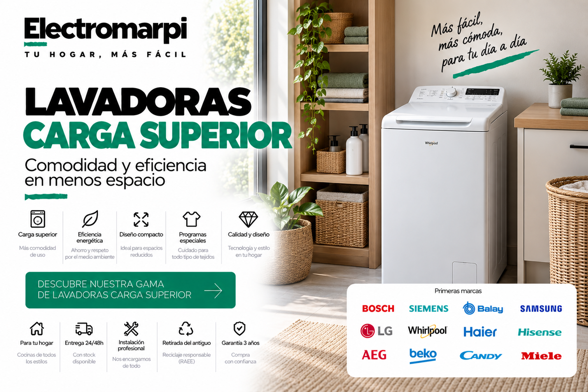 Lavadoras de carga superior compactas y eficientes para espacios reducidos - Electromarpi