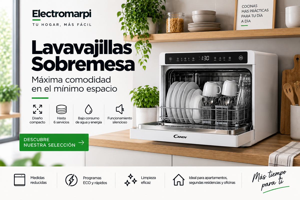 Lavavajillas de sobremesa compactos para cocinas pequeñas - Electromarpi