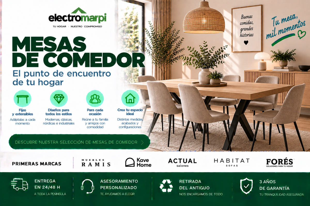 Mesas de comedor fijas y extensibles en diferentes formas, medidas, patas y acabados - Electromarpi