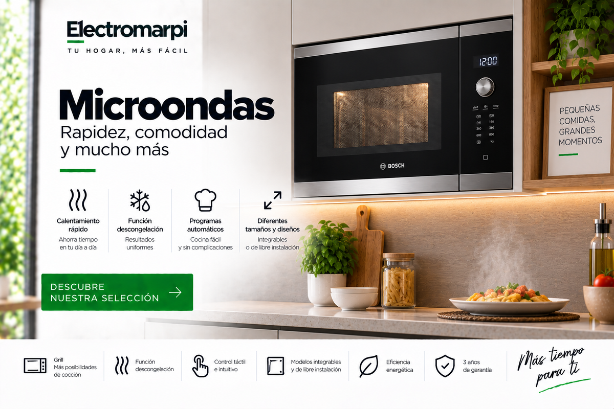 Microondas de libre instalación, integrables y con grill - Electromarpi