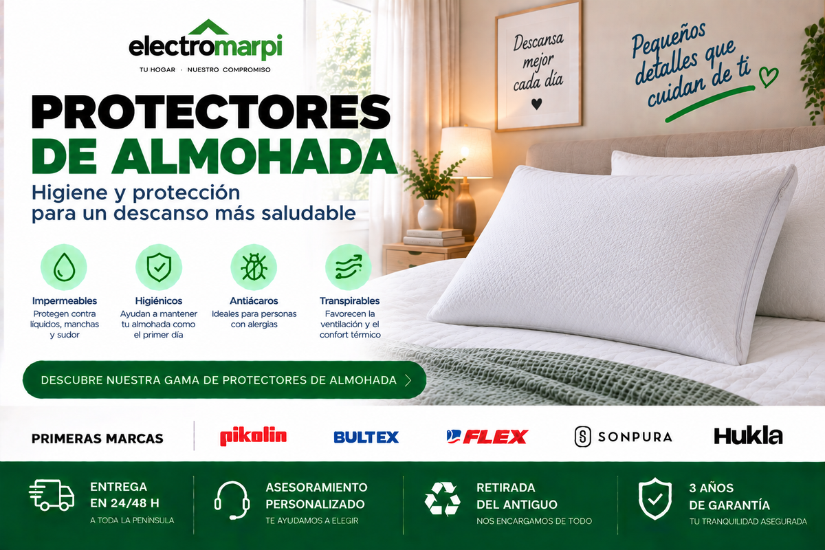 Protectores de almohada impermeables, transpirables e higiénicos para mantener la almohada protegida - Electromarpi