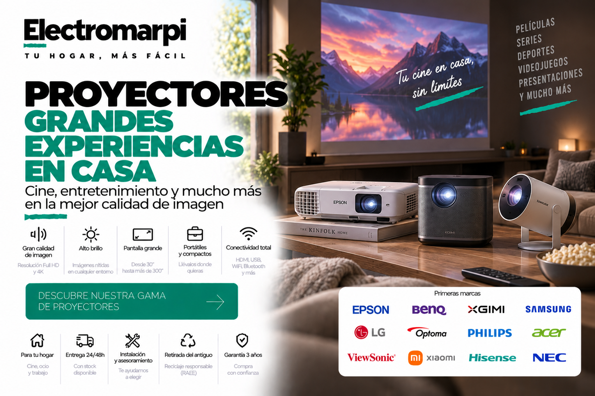 Proyectores para cine en casa con resolución Full HD y 4K - Electromarpi