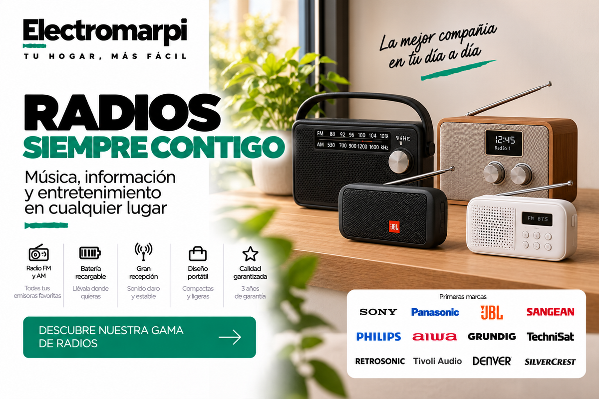 Radios portátiles y de sobremesa con FM, AM y batería recargable - Electromarpi