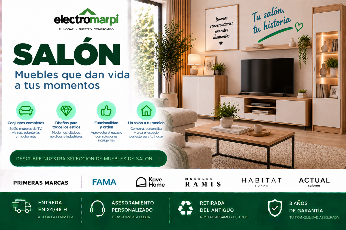 Muebles de salón, muebles TV, vitrinas y almacenaje para crear espacios funcionales y con estilo - Electromarpi
