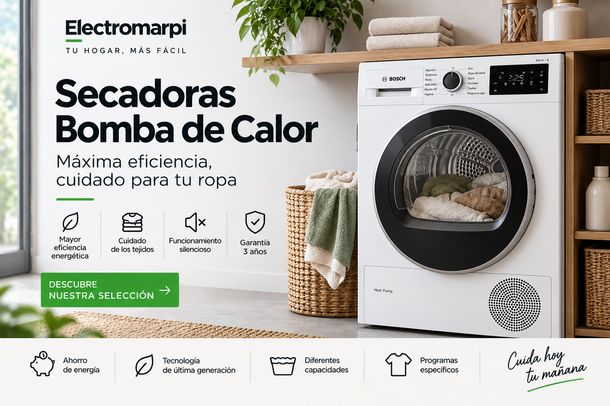 Secadoras de bomba de calor eficientes para el cuidado de la ropa - Electromarpi