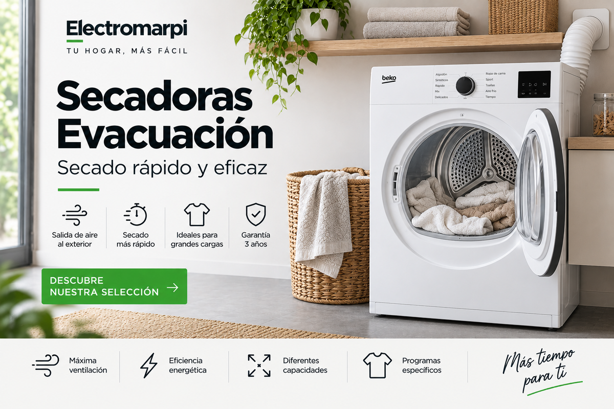 Secadoras de evacuación con salida de aire al exterior - Electromarpi