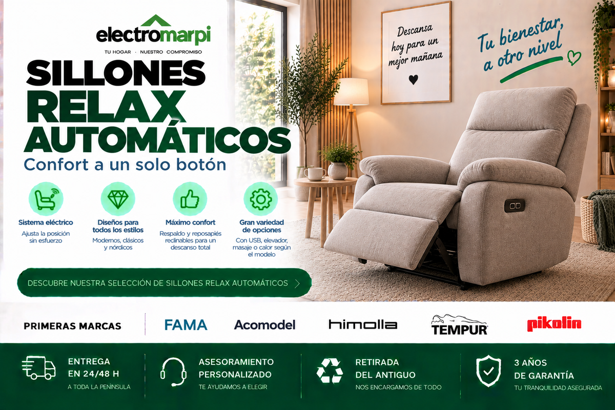 Sillones relax automáticos eléctricos, reclinables y personalizables para disfrutar de mayor confort en casa - Electromarpi