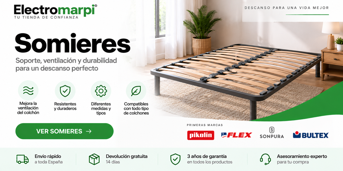 Somieres de lamas con soporte, ventilación y compatibilidad para distintos colchones - Electromarpi