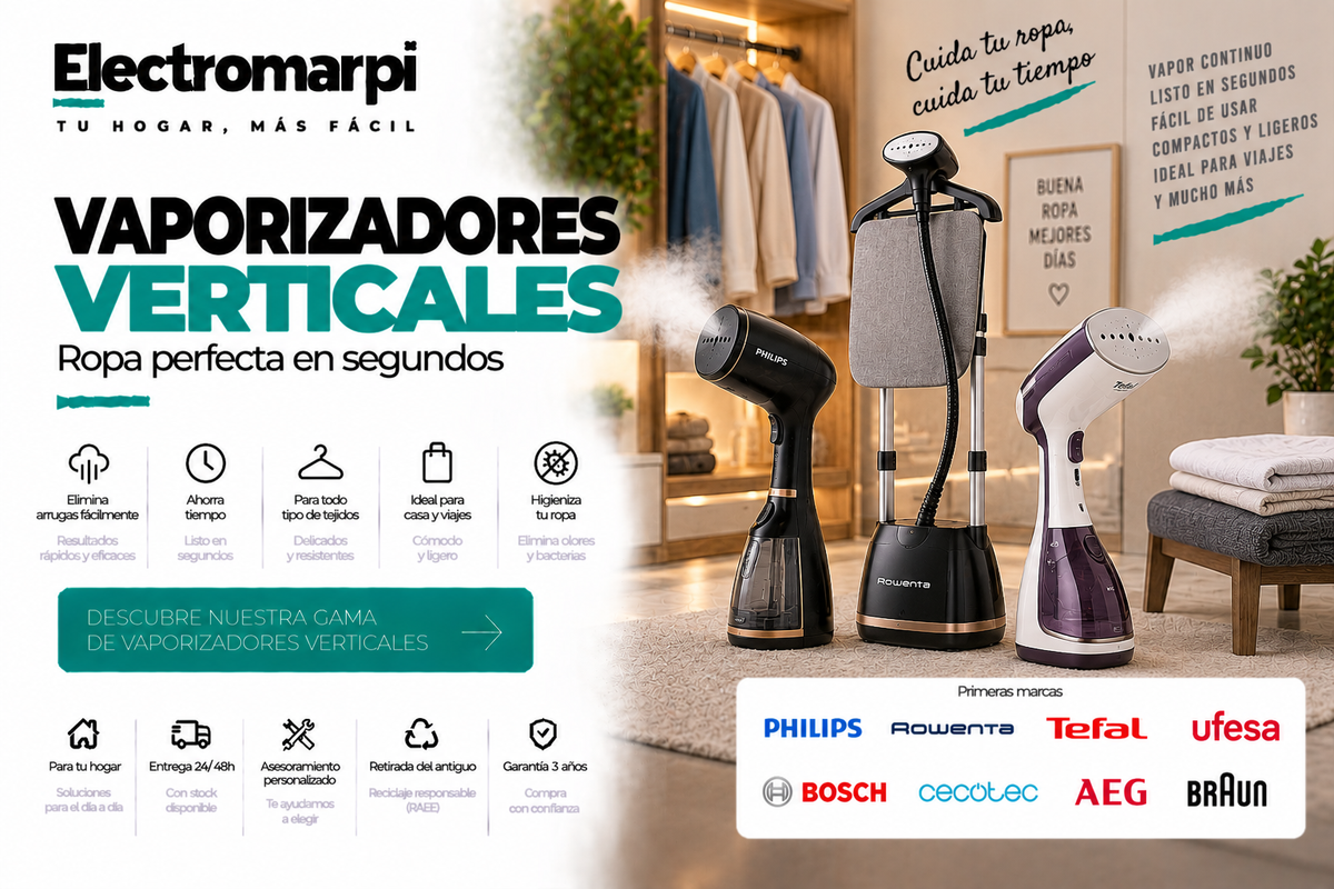 Vaporizadores verticales para eliminar arrugas rápidamente y cuidar todo tipo de tejidos - Electromarpi