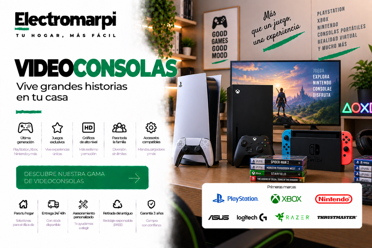 Videoconsolas PlayStation, Xbox y Nintendo con juegos y accesorios - Electromarpi