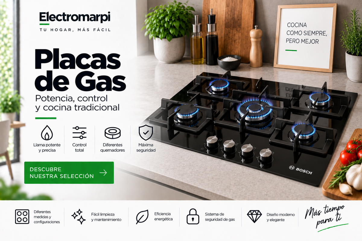 Placas de gas con control preciso de la llama y varios quemadores - Electromarpi