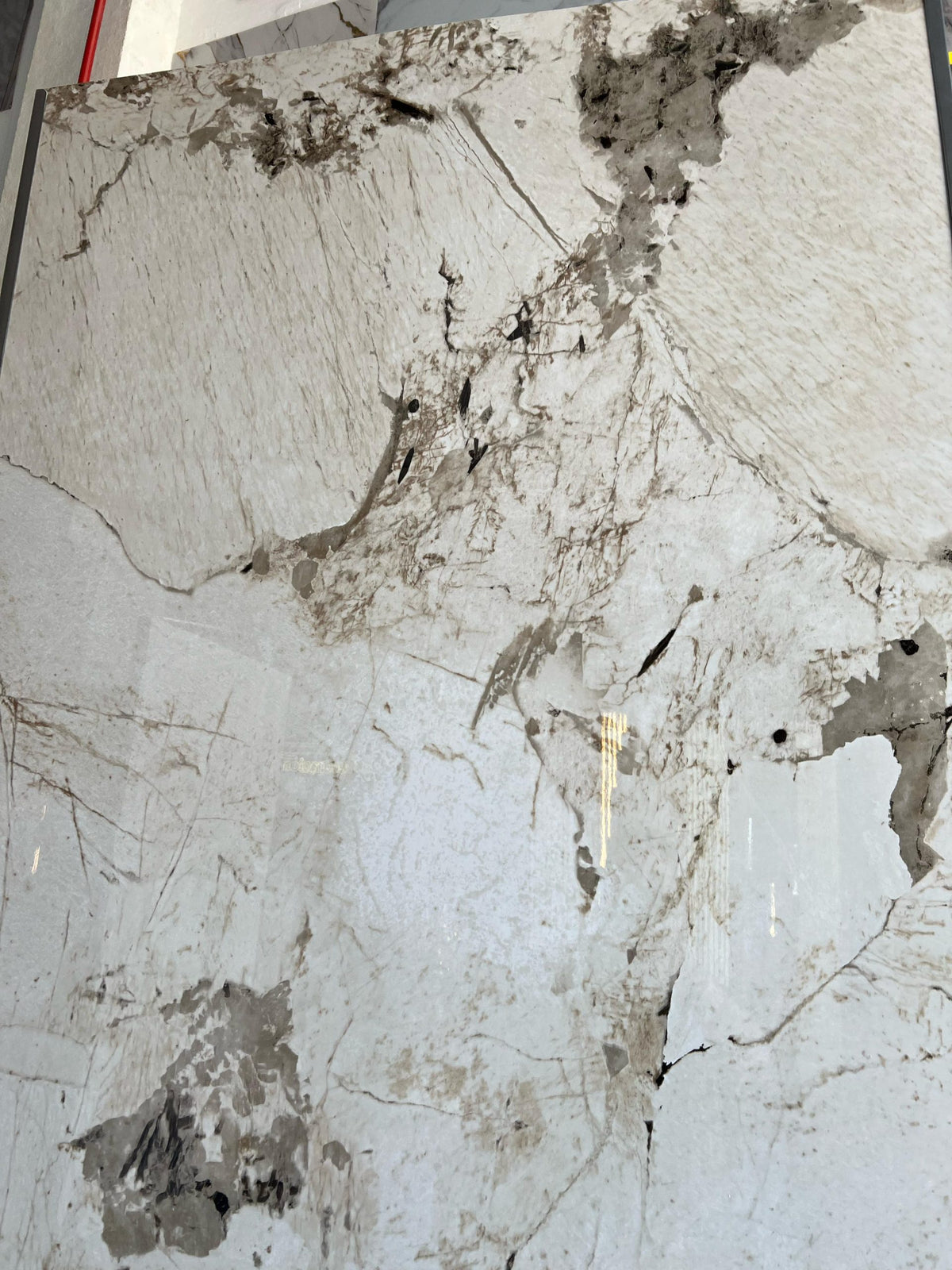 Placa decorativa polvo de piedra Mármol Escamas Beige 260 x 122 cm