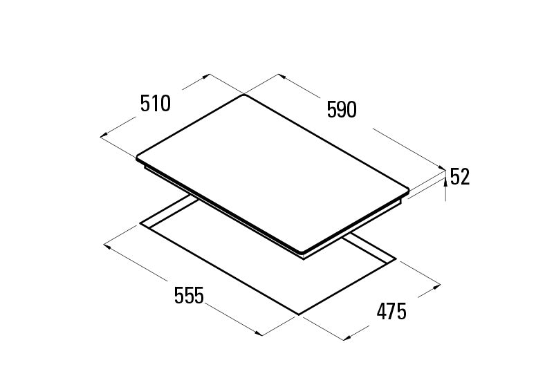 ENCIM. CATA CI6021BK 3F CRISTAL GAS NATURAL