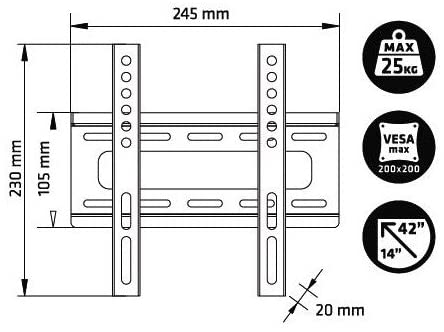 SOPORTE TV ENGEL AC0558E 42" HASTA 25KG FIJO SLIM