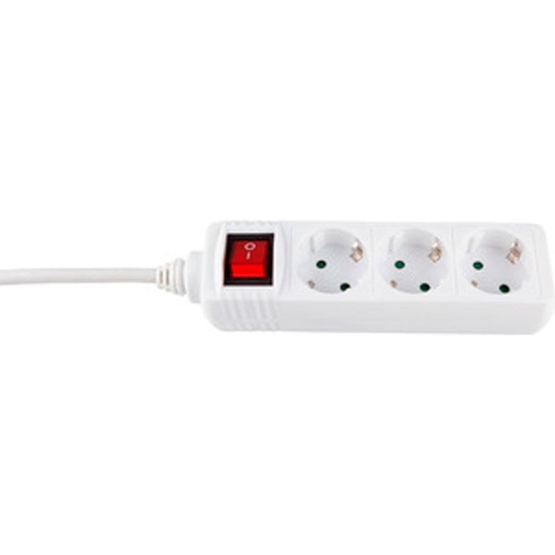 REGLETA SILVERSANZ 3 TOMAS BLANCA INTERRUPTOR 1.5M