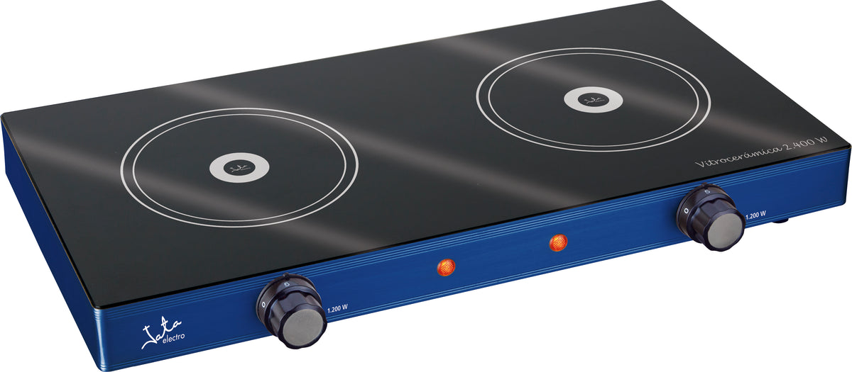HORNILLO JATA V142 2F VITRO PERF.AZUL 2400W 16,5CM
