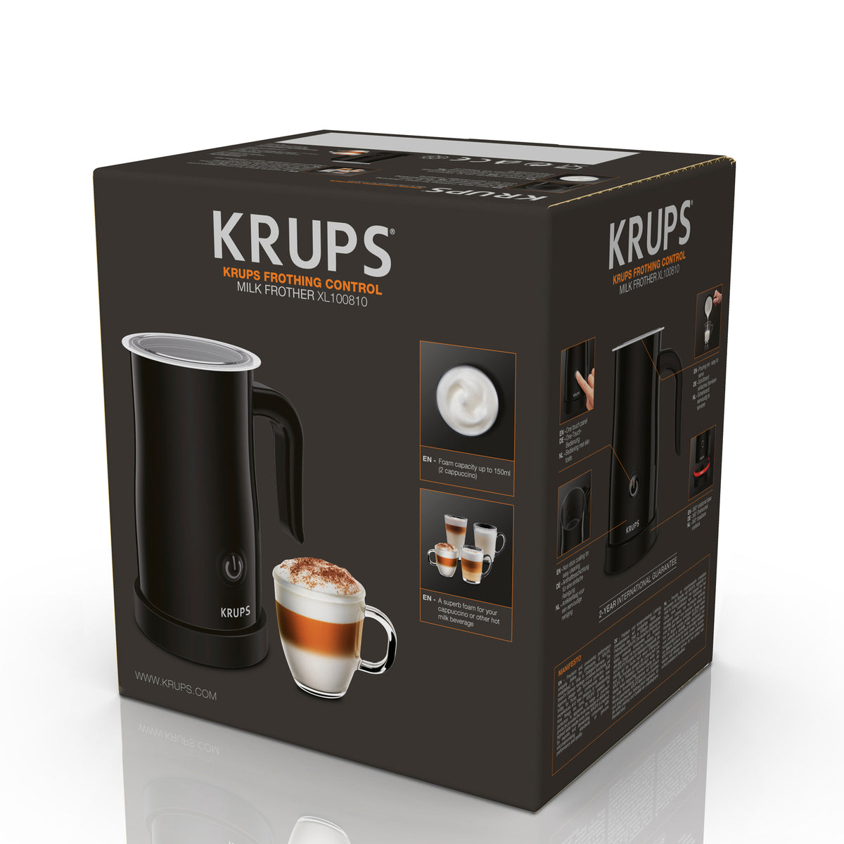 CALIENTA LECHE KRUPS XL100810 ESPUMADOR LECHE NEGR