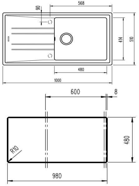 FREG. TEKA STONE 60 LTG 1C 1E V AUTO WHITE 30012