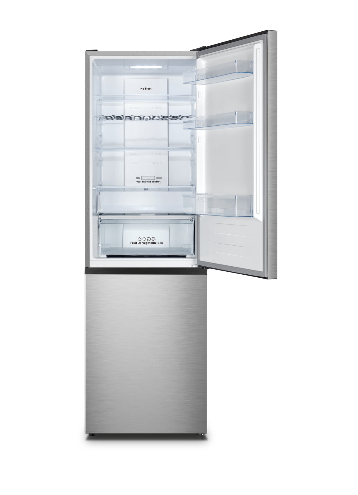 Hisense RB390N4CCD – vista frontal y acabado inox