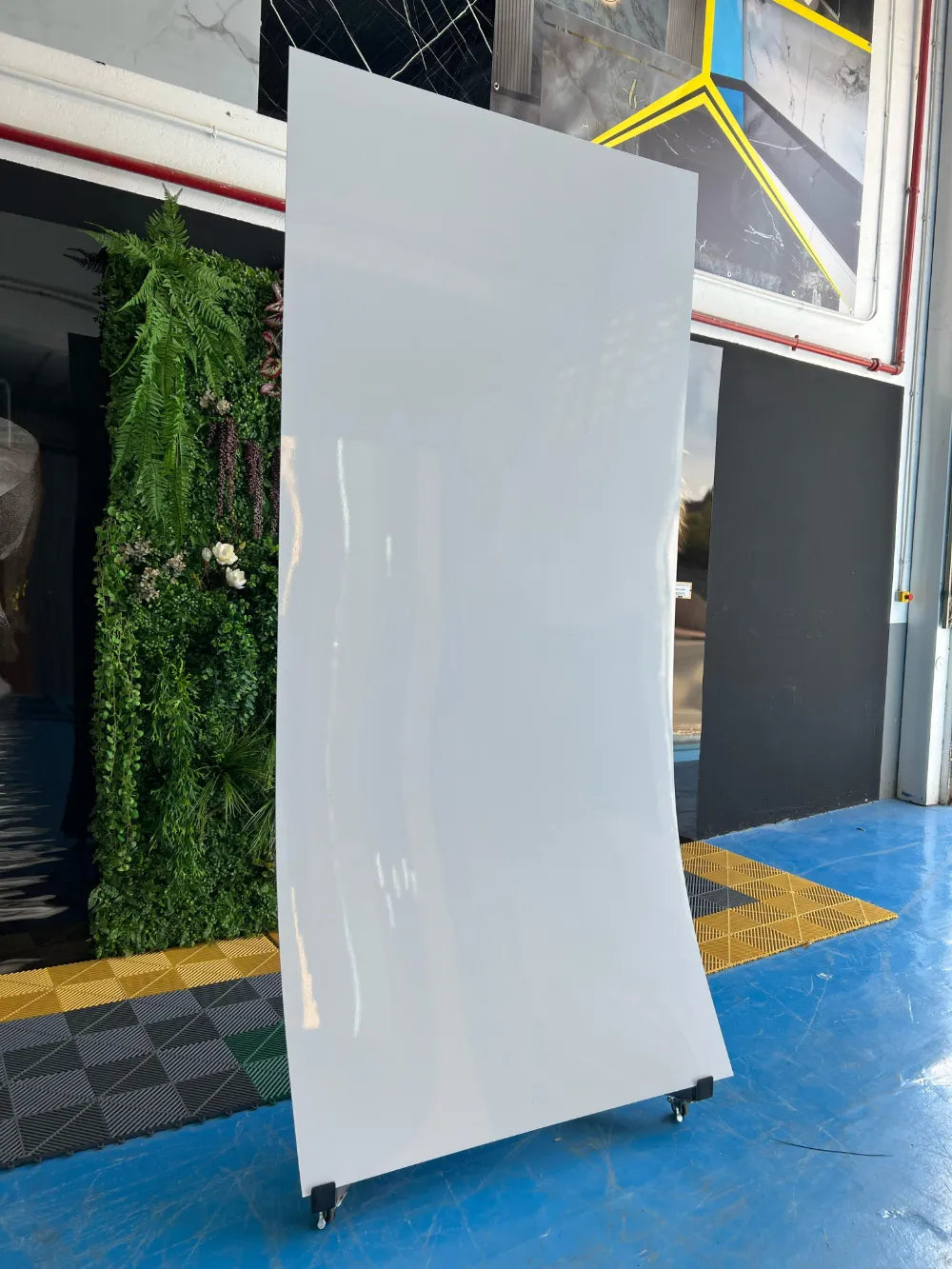 Placa decorativa polvo de piedra Blanco Liso Brillo 260 x 122 cm