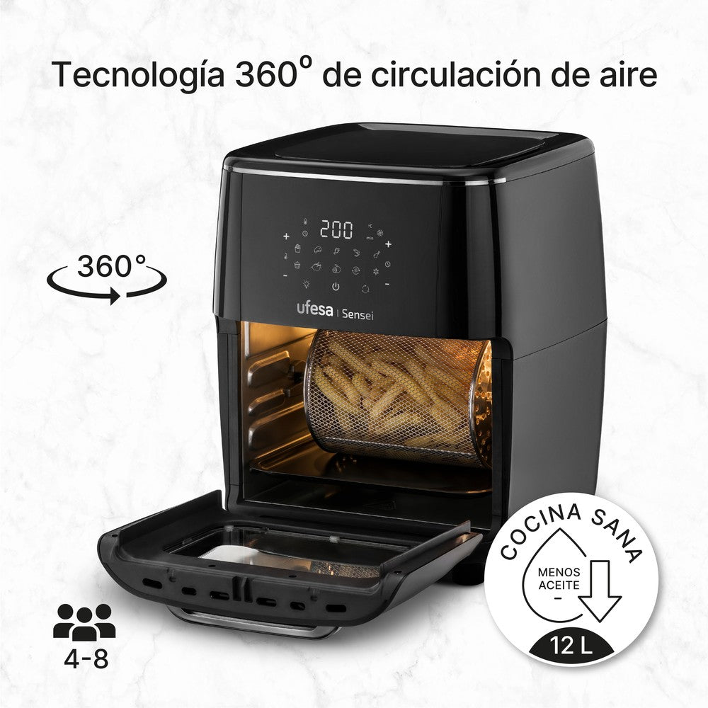 FREIDORA AIRE UFESA SENSEI 12L C/PUERTA CESTO GIR