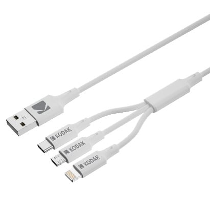 CABLE KODAK 3 EN 1 USB A a USB C LIGHTNING MIC.USB