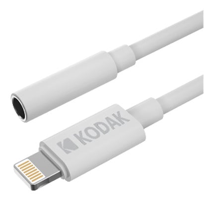 CABLE KODAK JACK 3,5 HEMBRA a LIGHTNING 10CM BLANC