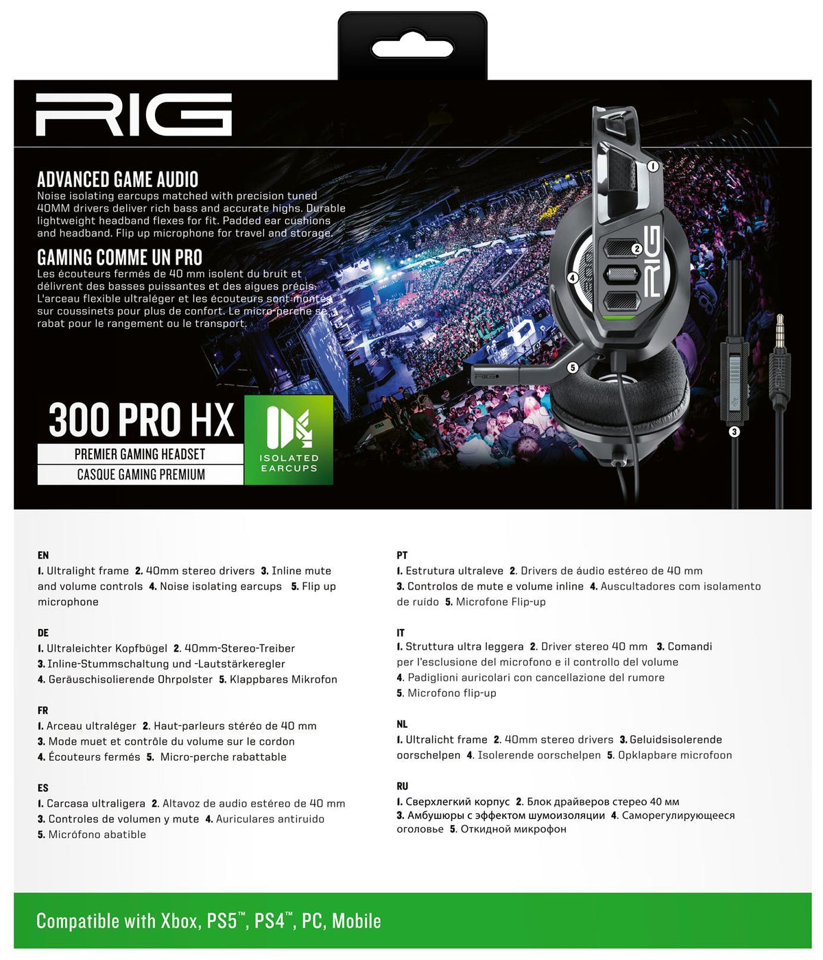 AURICULARES NACON RIG 300HX XBOX / PC GAMING