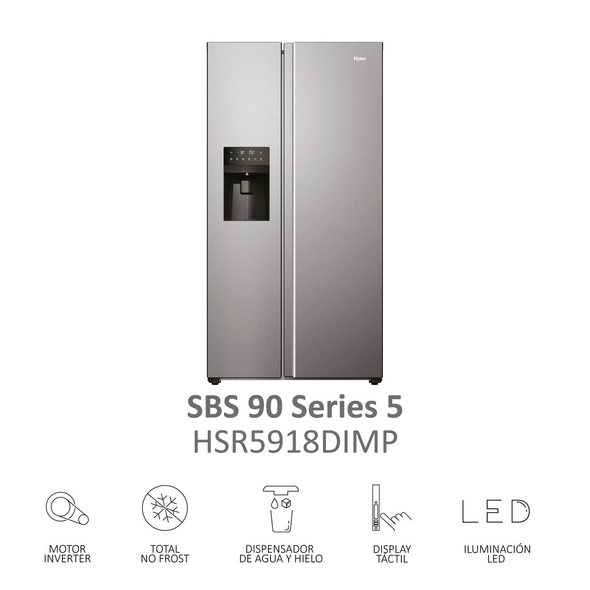 FRI. HAIER HSR5918DIMP 177x91x66 NF INOX DISP