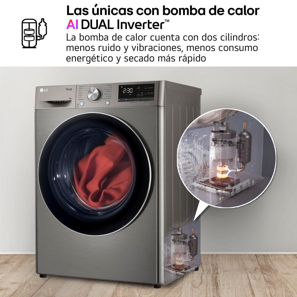 SECADORA LG RH90V9PV2N 9K BC INOX DSP WIFI (A+++)