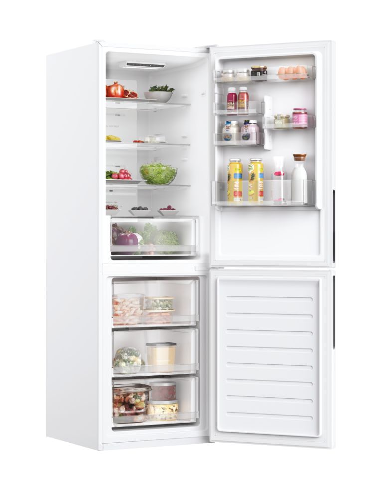 Frigorífico combi Hoover HOCE3T618FW – distribución de estantes y compartimentos