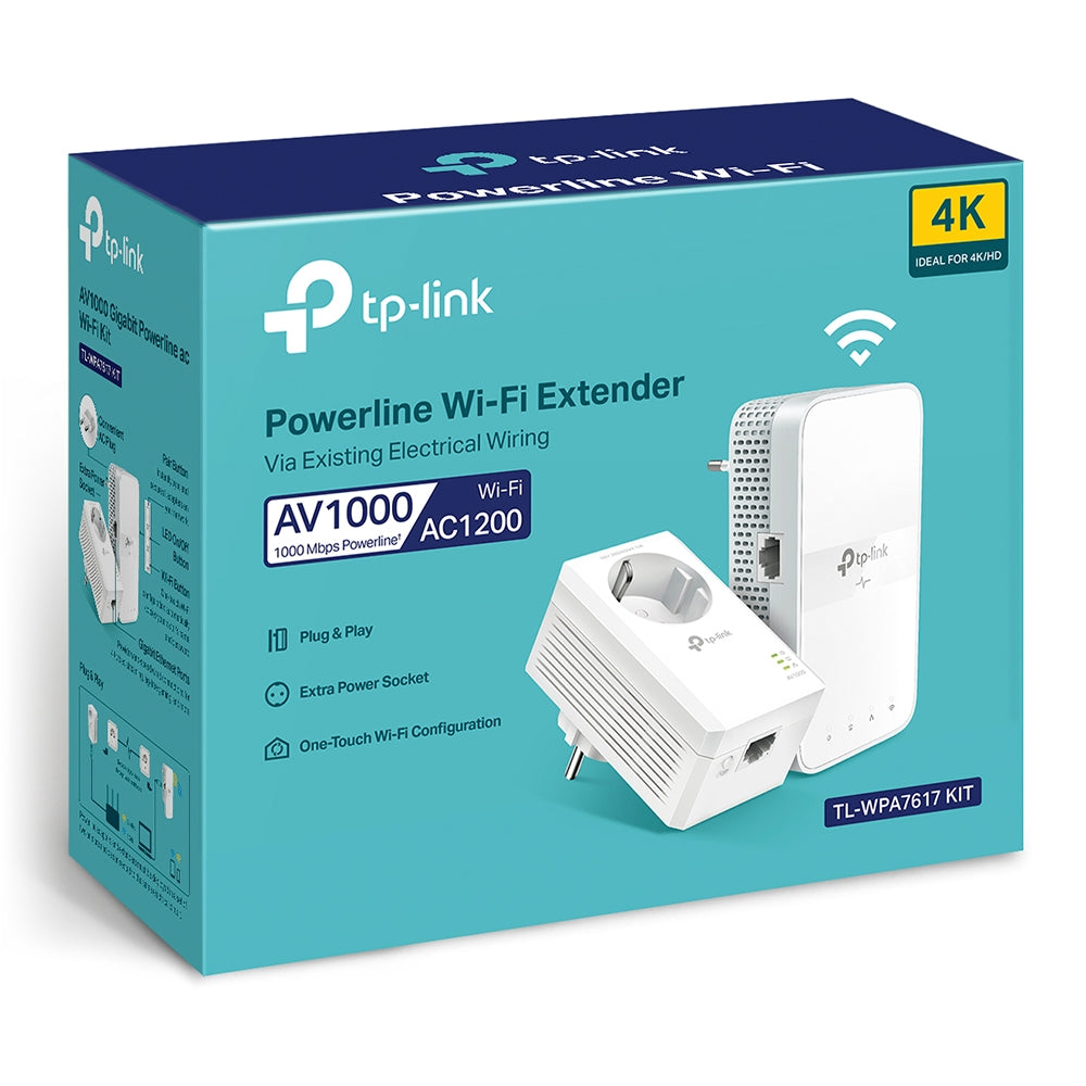 ADAPTADOR PLC TP LINK POWERLINE AC1200 PORTS & PAS
