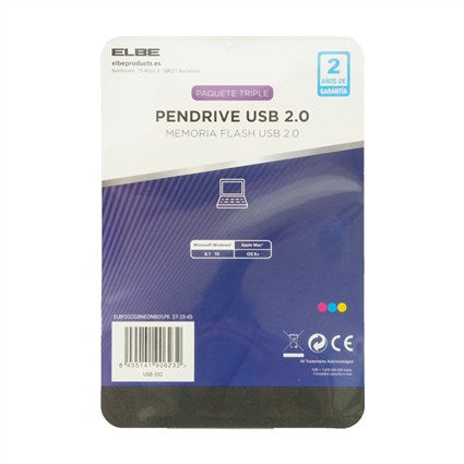 PACK 3 PENDRIVE ELBE 32GB