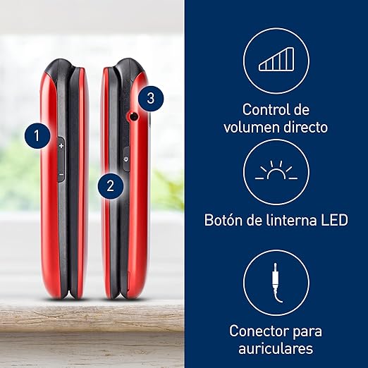 SENIORPHONE PANASONIC KXTU550EXR ROJO 4G