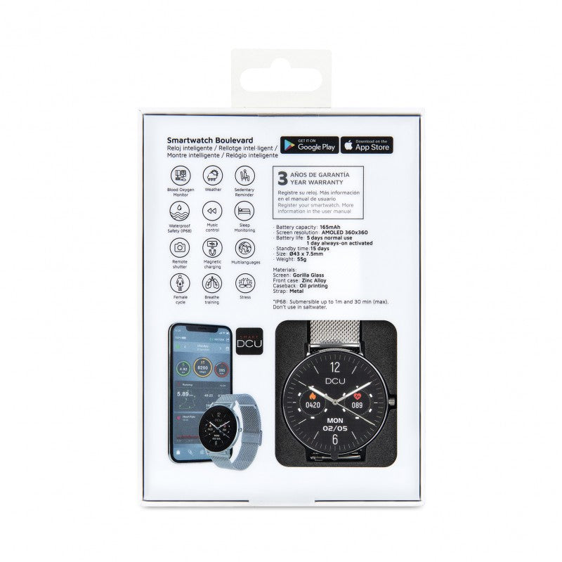 SMARTWATCH DCU BOULEVARD PLATEADO