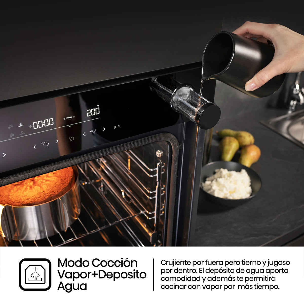 HORNO HISENSE BSA66346PBG WIFI 77L PIRO NEGRO VAPO